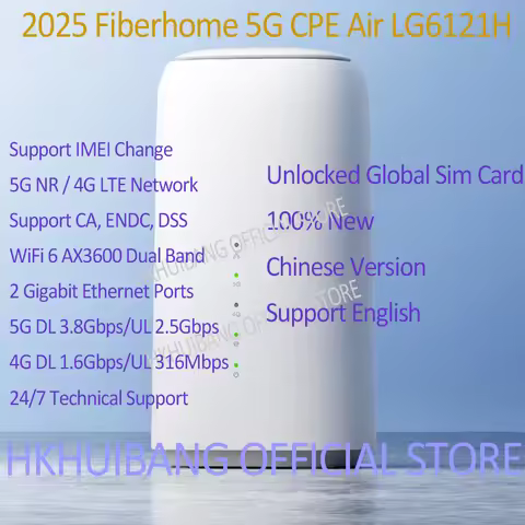 2025 FiberHome 5G CPE Air LG6121H WiFi 6 AX3600 Wireless Router Gigabit Ethernet Ports 5G NR 4G LTE 
