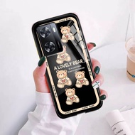 Softcase Glass Kaca OPPO A57 2022 [M346] Lucky Bear - HP OPPO A57 2022 - kesing HP OPPO A57 2022 - C