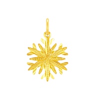 CTS 24K 999โกลด์คริสต์มาสเกล็ดหิมะเครื่องประดับทองคำจี้สร้อยคอ CHOW TAI SENG ได้ดีรอบ G1N1000675J (ฟ