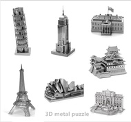 3D Puzzle  3d metal puzzle Model Metal Assembled Model DIY Educational Puzzle Building Puzzle Hime Eiffel Tower-Silver DIY Gift