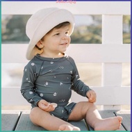 Rash Guard Boy Set Nautical kids Swimsuit Long Sleeve Top and Swim Trunks UPF50+
