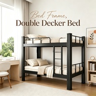 Katil Double Decker Double Decker Bed Loft Bed Bunk Bed With Bed Board Staff Dormitory 雙層床架