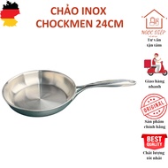 CHOCKMEN shallow pan, CHOCKMEN pan, CHOCKMEN frying pan, 3-layer stainless steel pan, 24cm magnetic 