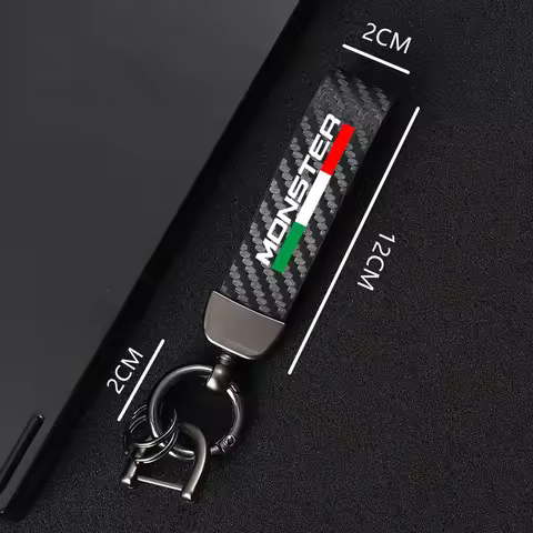 Motorcycle Carbon Fiber Leather Keychain Horseshoe Buckle Jewelry Buckle For Ducati Monster 696 796