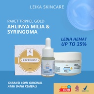 Milia Package 3 in 1 Leika AHA BHA Serum, AHA BHA Night Cream & Face Soap AHA POWERFUL Milia Remover