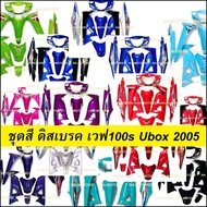 ชุดสี เวฟ100s ubox รุ่นปี 2005 รุ่นดิสเบรค งานABS สติกเกอร์เคลือบแท้ (เฟรมรถ เปลือกรถ ชุดสีเวฟ100s ช