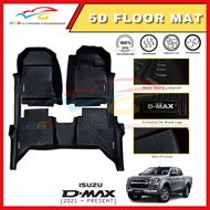 ISUZU D-MAX DMAX 2021-2023 5D FLOOR MAT CARPET WITH 'D-MAX' LOGO (BLACK) '3 PC/SET'