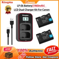 【WG】KingMa LP-E6 Battery LCD Dual Charger Kit For Canon EOS R5 R6 R 5D Mark II III IV 5DS 5DSR 6D 7D Mark II 90D 80D 70D 60D 60Da