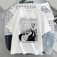 DWGFTO Letter Printted Jujutsu Kaiden Short Sleeve Tops Anime Loose Jujutsu Kaiden Couple Outfits Ca