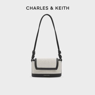 CHARLES and KEITH CK2-20271345 เชือกผูกปมไหล่เดียวใต้วงแขนกระเป๋าผ้าใบกระเป๋าสะพาย