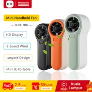 3 Life Mini Handheld Fan H02 5 Speeds 85g Ultra-Light Digital Display Outdoor Commute Travel