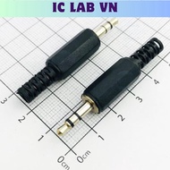 [10 Pieces]- P1-3P Audio Jack 3.5mm Male 3 Pole Solder Wire Ic Lab VN