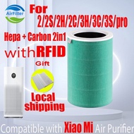 【Green-RFID】Original and Authentic Replacement Compatible with Xiaomi 2/2S/2H/2C/3H/3C/3S/pro Filter Air Purifier Accessories High Quality HEPA&amp;Active Carbon High-Efficiency Anti