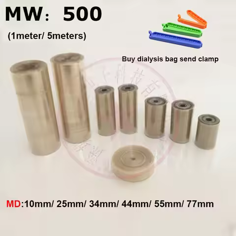 1meter/5meters laboratory MW 500 Regenerated cellulose dialysis bag, MD25/34/44/55/77mm RC dialysis 
