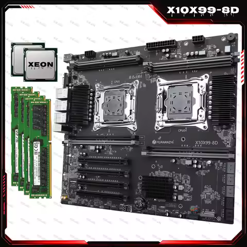 HUANANZHI X10X99-8D IPMI Dual Motherboard XEON LGA2011-3 Intel C612 DDR4 512GB Quad Channel M.2 NVMe