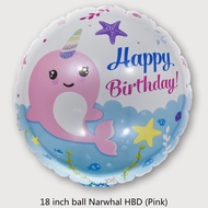 18’’ baby shark round shape -happy birthday balloons .