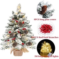 Christmas Pine Trees With LED Light 1.8FT PVC Artificial Mini Tabletop Xmas Tree Christmas Ornaments