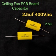 2 biji 2.5uf 400Vac Ceiling Fan Capacitor kipas siling deka alpha 2.5uf 300v