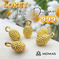 MOMAS Loket Charm Mini Durian Bajet 5D Emas 999 Loket Durian Mini Momas Bajet