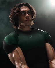 Gymshark onyx Men’s T-shirt – Sports & Fitness Quick-drying Breathable Stretchy Crew-neck Short-slee