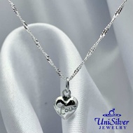Unisilver 925 Sterling Silver Heart Pendant Necklace (NP177)