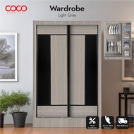 4Ft x 6Ft Sliding Door Wardrobe(With Installation)4 Kaki Almari Baju Sliding Door-4ftx6ft Storage Ca