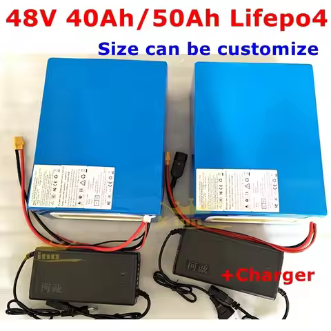 48V 50Ah Lifepo4 48v 40AH lithium battery BMS 16S for 2000w 3000W Scooter bike tricycle boat backup 