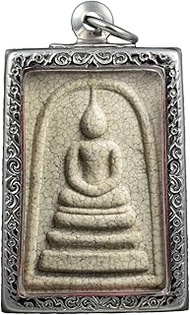 Magic Thai Buddha Amulet Protection Phra somdej sacred Pendant, Lp toh pim yai with Wat Rakang temple mark, Magic Powder &amp; Mixed Material, No Gemstone