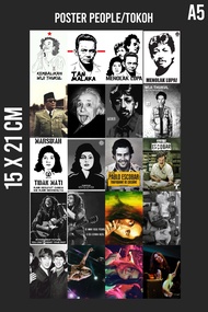 20 PCS Poster Tokoh Publik Tan Malaka Widji Thukul Danilla Murah Ukuran A5 Hiasan Dinding Kamar Cewe