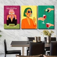 Funky Feminine Canvas Art Set Colorful Dopamine Poster for Home Bedroom Decor