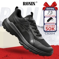 RONIN CS324 Sneakers Minimalist Black with Solid Rubber Molded Sole and Premium Microfiber Leather