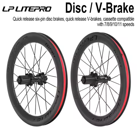 LP LITEPRO AERO Folding Bike Wheel Sets, 20-inch 406/451/ 349 Aluminum Alloy 40MM Height Deep-Sectio