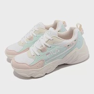 Fila 休閒鞋 Hidden Tape 6 女鞋 米白 藍 皮革 老爹鞋 經典 復古 5J329X131 23cm IVORY/BLUE