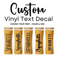 1pc Custom Label Vinyl Sticker Waterproof  Kitchen Sticker Pantry Sticker Personalized Name Cash Pla