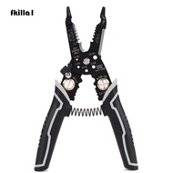 FKILLAONE Wire Stripper, Black High Carbon Steel Crimping Tool, Universal 9-in-1 Cable Tools Electricians