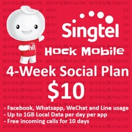 Singtel Prepaid $10 4-week Social Plan / Top Up / Renew
