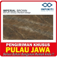 INFINITI Granit 60x120 Imperial Brown Glossy Motif Marmer