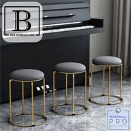 BKK.HOMEDECORE เก้าอี้ขาทอง เก้าอี้ ห้องนั่งเล่น สีทองเทา ขนาด 46 x 36ซม.( เก้าอี้ขาทอง-เทา) เบาะ หุ