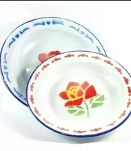 Piring Seng 1 LUSIN Murah Tebal 22 CM Piring Enamel / Piring Madura / Piring Jadul / Murah Bayar Dit