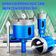 Diamond Coated Hole Saw 16-150mm Vacuum Brazed Tile Glass Marble Granite Drill Bit with Positioning 