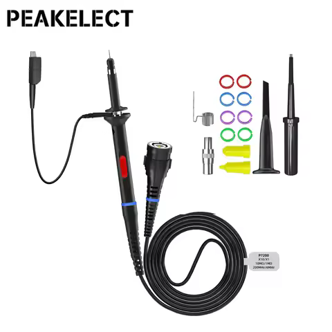 PEAKELECT P7200 200MHz Oscilloscope Probe X1/X10 BNC Protective Cap Scope Probe DC-200MHz with Color