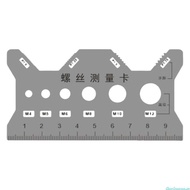 dingdongaa Hand Screw Size Gauges Accurate Screw Measurement Card Tool for 4mm 5mm 6mm 8mm