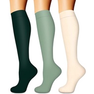 BLUEENJOY Compression Socks for Women & Men (3 pairs) - Best Support for Nurses, Running, Hiking, Re