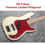 PB P Bass Prewired Loaded Pickguard Scratch Plate with Pickup for 4 String P Bass Multi-Color