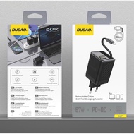 Dudao A67EU USB + Type C Fast Charging Charger Adapter GAN 67W PD + QC Super Fast Charging USB-C Pow