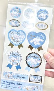 現貨💝正版 SANRIO公仔 禮物包裝裝飾燙金貼紙   肉桂狗公仔 玉桂狗公仔貼紙  情人節朱古力裝飾 情人節禮物裝飾 生日禮物裝飾 結婚回禮禮物裝飾  BIRTHDAY WEDDING VALENT