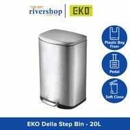 EKO Della Step On Bin EK9366MT - 20L Stainless Steel Dustbin Rubbish Bin Trash Can/Garbage Wastebin 