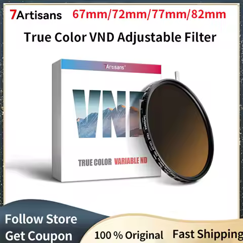 7artisans 67mm/72mm/77mm/82mm True Color VND Adjustable Neutral Density Filter 2-5/6-9 Levels for Ca