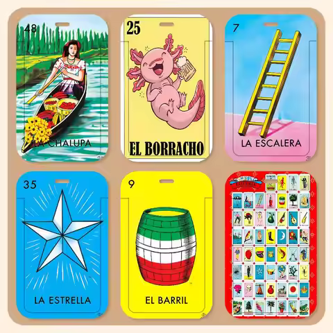 Funny Mexican Bingo Lottery Lanyard Card Holders Student ID Card Holders Neckband Card Holders Acces