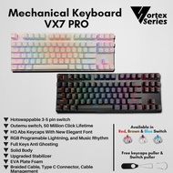 VortexSeries VX7 PRO Mechanical Keyboard TKL - Putih, Outemu Blue
